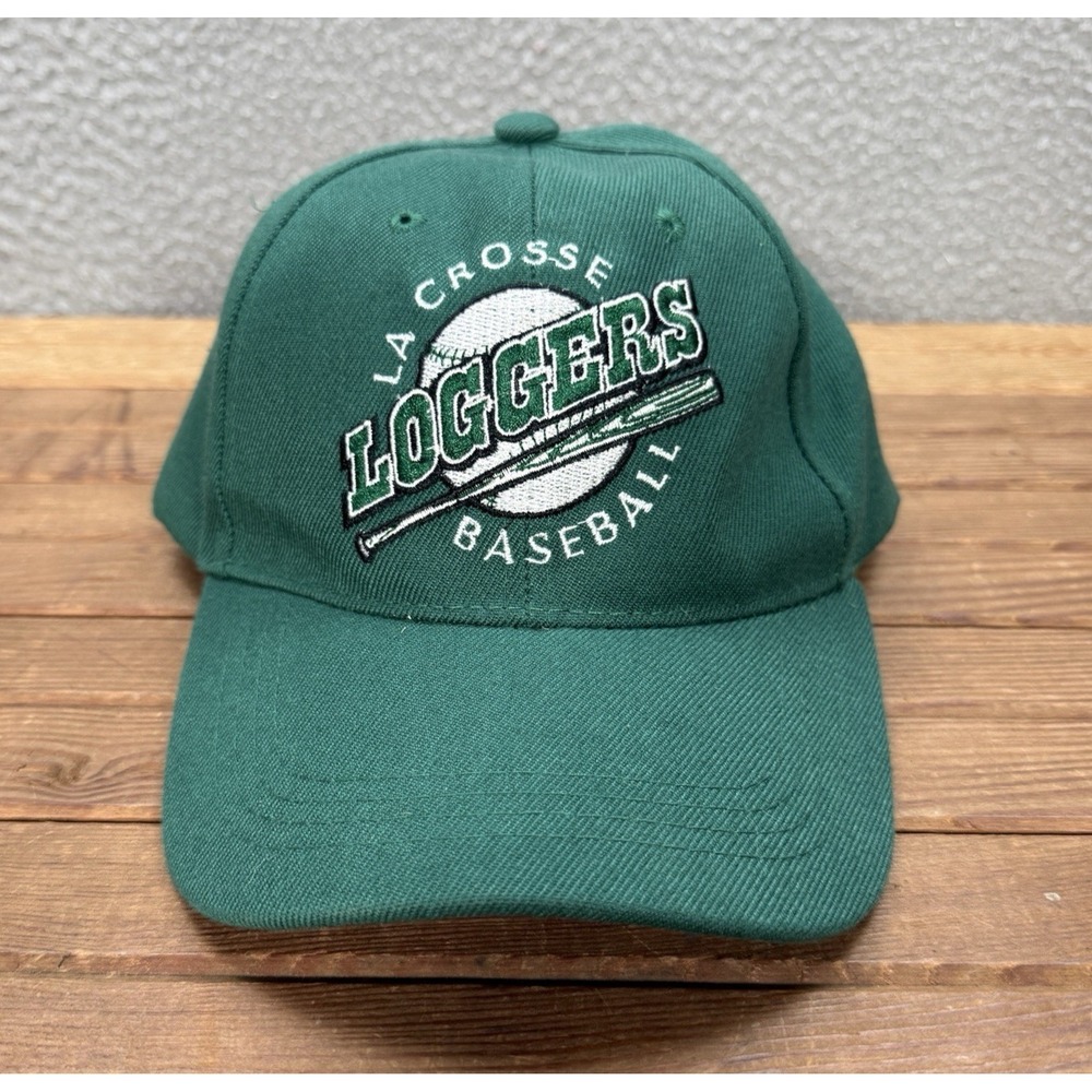 La Crosse Loggers Hat Adult Green Strap Back Cap Minor League Baseball Wisconsin